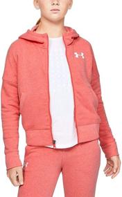 img 1 attached to Under Armour Girls' Rival Full Zip: Stylish and Functional Zip-Up Jacket for Active Girls