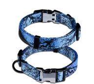 🐶 blue pattern quick release dog collar 2 pack with metal buckle for small, medium, and large dogs - ideal for boys and girls logo