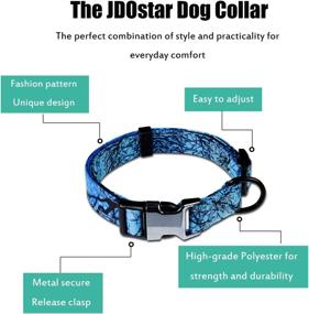 img 3 attached to 🐶 Blue Pattern Quick Release Dog Collar 2 Pack with Metal Buckle for Small, Medium, and Large Dogs - Ideal for Boys and Girls