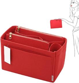 img 4 attached to 👜 Felt Bag Organizer Insert: Ultimate Solution for LV Speedy, Neverfull, Graceful, Tote & More - Purse Organizer, Handbag Shaper