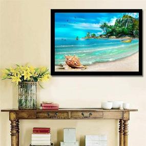 img 2 attached to Fipart Painting Stickers Decoration Beach 12X16Inch