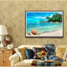 img 3 attached to Fipart Painting Stickers Decoration Beach 12X16Inch
