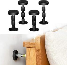 img 4 attached to 🛏️ Neatbuddy 4PCS Black Adjustable Bed Frame Anti-Shake Tool with Free Furniture Pads and Screws - Say Goodbye to Creaking and Wall Banging!