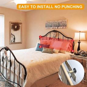 img 1 attached to 🛏️ Neatbuddy 4PCS Black Adjustable Bed Frame Anti-Shake Tool with Free Furniture Pads and Screws - Say Goodbye to Creaking and Wall Banging!