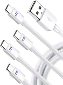 img 4 attached to Fast Charge USB Type C Cable Charger, [4Pack] 3/3/6/6 Feet Long USB Type C Charging Cable, USB A to Type C Charging Cable for Samsung Galaxy S10 S10+ / Note 8, LG V20, and Other USB C Chargers