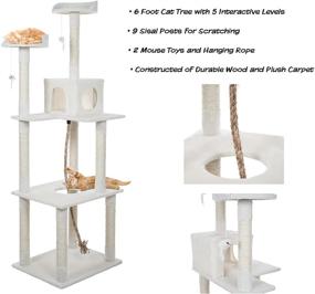 img 2 attached to 🐾 Enhanced Scratching Experience with PETMAKER Cat Tower Collection - Features Scratch Posts, Cozy Perches, Condo Hideout, and Interactive Hanging Toys