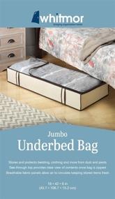 img 1 attached to 📦 Whitmor Jumbo Zippered Under Bed Bag: Efficient Storage Solution