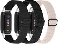 🎀 обвязки из эластичной ткани charmingelf - заменяемые ремешки для fitbit luxe для женщин и мужчин - большие и малые размеры - дышащие ремешки из ткани с узором петли логотип