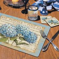 🌸 blue hydrangeas counterart hardboard placemat логотип