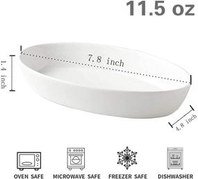 img 3 attached to UIBCWN Oval Au Gratin Baking Dishes: Set of 4 Porcelain 7.8'' x 4.8'' Oven Safe Roasting Lasagna Pan, Ideal for Crème Brulee