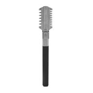 💈 premium stainless steel men's straight shavor razor comb - effective hair removal tool for thinning and cutting logo