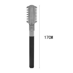 img 2 attached to 💈 Premium Stainless Steel Men's Straight Shavor Razor Comb - Effective Hair Removal Tool for Thinning and Cutting