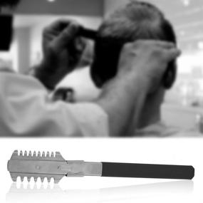 img 3 attached to 💈 Premium Stainless Steel Men's Straight Shavor Razor Comb - Effective Hair Removal Tool for Thinning and Cutting