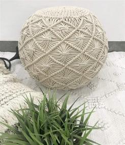 img 4 attached to Knitted Co Handmade Macrame Ottoman Furniture