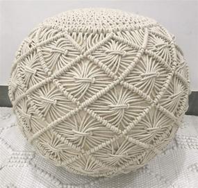 img 1 attached to Knitted Co Handmade Macrame Ottoman Furniture