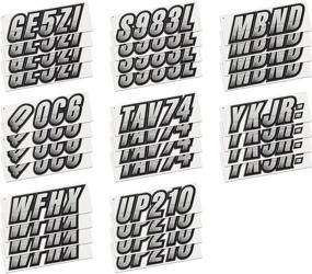 img 1 attached to 🚤 High-Performance Stiffie Techtron Silver/Black 3" Alpha-Numeric Registration ID Stickers for Boats & Personal Watercraft