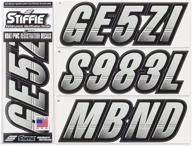 🚤 high-performance stiffie techtron silver/black 3" alpha-numeric registration id stickers for boats & personal watercraft logo