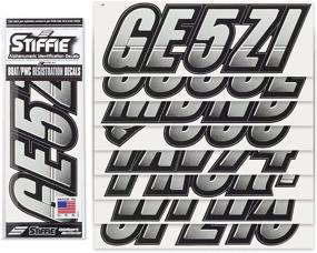 img 3 attached to 🚤 High-Performance Stiffie Techtron Silver/Black 3" Alpha-Numeric Registration ID Stickers for Boats & Personal Watercraft