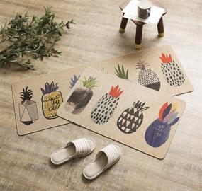 img 1 attached to 🍍 ЛИЗИБУ 2 шт. микрофибра Кухонные коврики с подушкой, мягкий поваренный, с антискользящим резиновым основанием, стирающиеся коврики для пола, ванная коврик, коврик для прихожей, ковер для зоны (17x29+17x47, Ананас) с улучшенным SEO