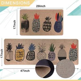img 3 attached to 🍍 ЛИЗИБУ 2 шт. микрофибра Кухонные коврики с подушкой, мягкий поваренный, с антискользящим резиновым основанием, стирающиеся коврики для пола, ванная коврик, коврик для прихожей, ковер для зоны (17x29+17x47, Ананас) с улучшенным SEO