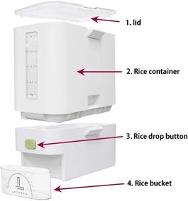 img 2 attached to Letusto Rice Dispenser - 26 lbs Capacity Rice Storage Container with Measurable Cylinder - BPA Free & Airtight Kitchen Organizer