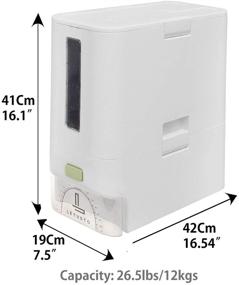 img 3 attached to Letusto Rice Dispenser - 26 lbs Capacity Rice Storage Container with Measurable Cylinder - BPA Free & Airtight Kitchen Organizer