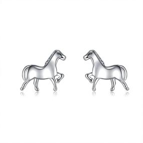 img 3 attached to 🐴 Women's Teen Girls 925 Sterling Silver Horse Stud Earrings - Tiny Size, Hypoallergenic, Perfect for Sensitive Ears - Personalized Animal Fashion Jewelry, Ideal for Cartilage, Tragus & Minimalist Styles - Great Birthday or BFF Gift Idea