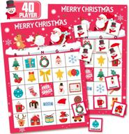 🎲 40 players gift games bingo cards for christmas halloween kids class party supplies activity 52pcs reusable board games for family holiday party, school classroom activity, easy to separate with kd kidpar логотип