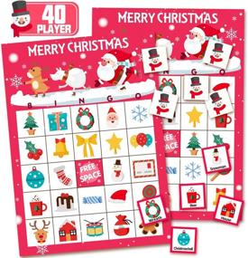 img 4 attached to 🎲 40 Players Gift Games Bingo Cards for Christmas Halloween Kids Class Party Supplies Activity 52PCS Reusable Board Games for Family Holiday Party, School Classroom Activity, Easy to Separate with KD KIDPAR