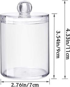 img 3 attached to 🧼 Xilanhhaa 4 Pack Plastic Cotton Swab Ball Pad Holders - Clear Acrylic Jar with Lids Makeup Organizer for Cotton Swab, Rounds, Ball, Floss Picks, Bath Salts