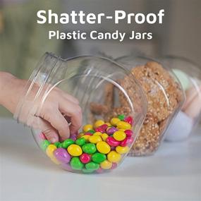 img 1 attached to 🍬 Kitchen Counter Candy Jar Set with Lids - Plastic Candy Buffet Containers for Party Table - Clear Candy Jars with Lids, 3 Pack, 48 oz