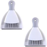 yonill small dustpan and brush set with rubber edge - mini hand broom and dustpan cleaning tool for cars, desk, keyboard, countertop, pet nest - pack of 2 logo