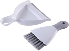 img 1 attached to YONILL Small Dustpan and Brush Set with Rubber Edge - Mini Hand Broom and Dustpan Cleaning Tool for Cars, Desk, Keyboard, Countertop, Pet Nest - Pack of 2