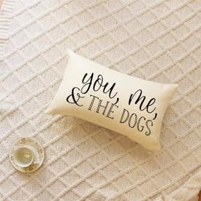 img 3 attached to Ogiselestyle Farmhouse Pillow Covers: You Me and The Dogs Quote, Dog Lover Gifts and Family Room Décor