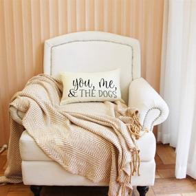 img 1 attached to Ogiselestyle Farmhouse Pillow Covers: You Me and The Dogs Quote, Dog Lover Gifts and Family Room Décor