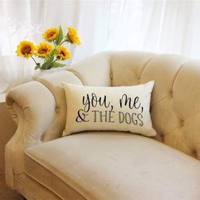 img 2 attached to Ogiselestyle Farmhouse Pillow Covers: You Me and The Dogs Quote, Dog Lover Gifts and Family Room Décor
