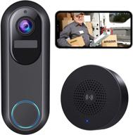 🔔 wireless wifi video doorbell camera with chime - 1080p hd, motion detection, night vision, 2-way audio, cloud storage, easy installation logo