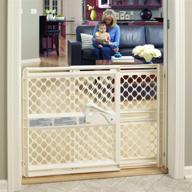 🚪 toddleroo by north states 42” supergate ergo baby gate - great for doorways or stairways, with wall cups for extra holding power and easy installation - pressure or hardware mount, width adjustable 26”-42”, height 26", ivory logo