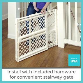 img 3 attached to 🚪 Toddleroo by North States 42” Supergate Ergo Baby Gate - Great for Doorways or Stairways, with Wall Cups for Extra Holding Power and Easy Installation - Pressure or Hardware Mount, Width Adjustable 26”-42”, Height 26", Ivory
