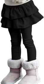 img 2 attached to Little Elastic Fleece Leggings Ruffle Girls' Clothing for Leggings