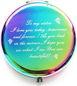 img 4 attached to 🎁 Compact Makeup Mirror for Sisters - Ideal Gift for Birthdays, Christmas, Graduation, Friends, Girls, Sister
