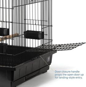 img 1 attached to 🐦 Spacious and Stylish: Prevue Hendryx Square Roof Parrot Cage, Black - Ideal for Your Feathered Friend (SP25217B/B)