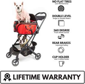 img 3 attached to 🐾 One for Pets Pet Stroller for Small and Medium Dogs and Cats - 3-in-1 Luxury Carrier, Booster Seat, and Stroller, No Assembly Required - Black (Chickadee-Stroller) - Enhanced SEO