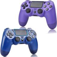 yu33 2 pack wireless controller compatible with playstation 4 - yu33 remote joystick gamepad with charging cable and dual motors (midnight blue and purple, 2021, new) логотип