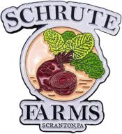 эмалированная булавка schrute farms beets - офис, 1.25 дюйма - забавные значки для курток, значки для шапок и рюкзаков. логотип