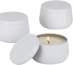 img 2 attached to 🕯️ 24-pack of 8oz White Candle Tins with Lids - Bulk Candle Making Jars