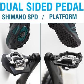 img 3 attached to 🚲 MARQUE MTB SPD Dual Pedals: 9/16” Axle Mountain Bike Pedals with Shimano SPD Compatibility and Flat Platform – Perfect for Gravel Cycling, Trekking, and Touring Bicycles – Includes SPD Clipless Cleats