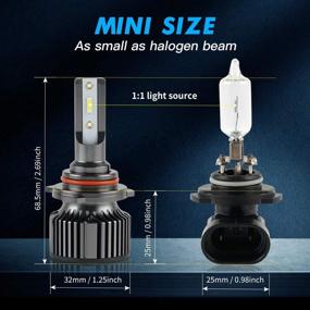 img 2 attached to Bevinsee 9012/HIR2 LED Headlight Bulbs - Mini Size with Fan, 6000LM 50W Per Pair Conversion Kit – 6000K White, Pack of 2