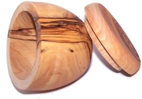 img 1 attached to 🍃 Premium Asfour Outlet Trademark Olive Wood Salt/Sugar Keeper - Handcrafted, 3" Diameter