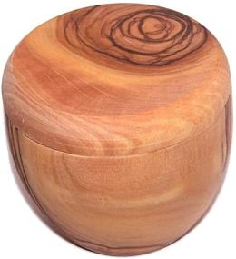 img 3 attached to 🍃 Premium Asfour Outlet Trademark Olive Wood Salt/Sugar Keeper - Handcrafted, 3" Diameter